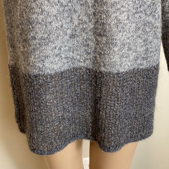 Leo & Sage scoop neck color block wool cashmere pullover sweater - Picture 4 of 9